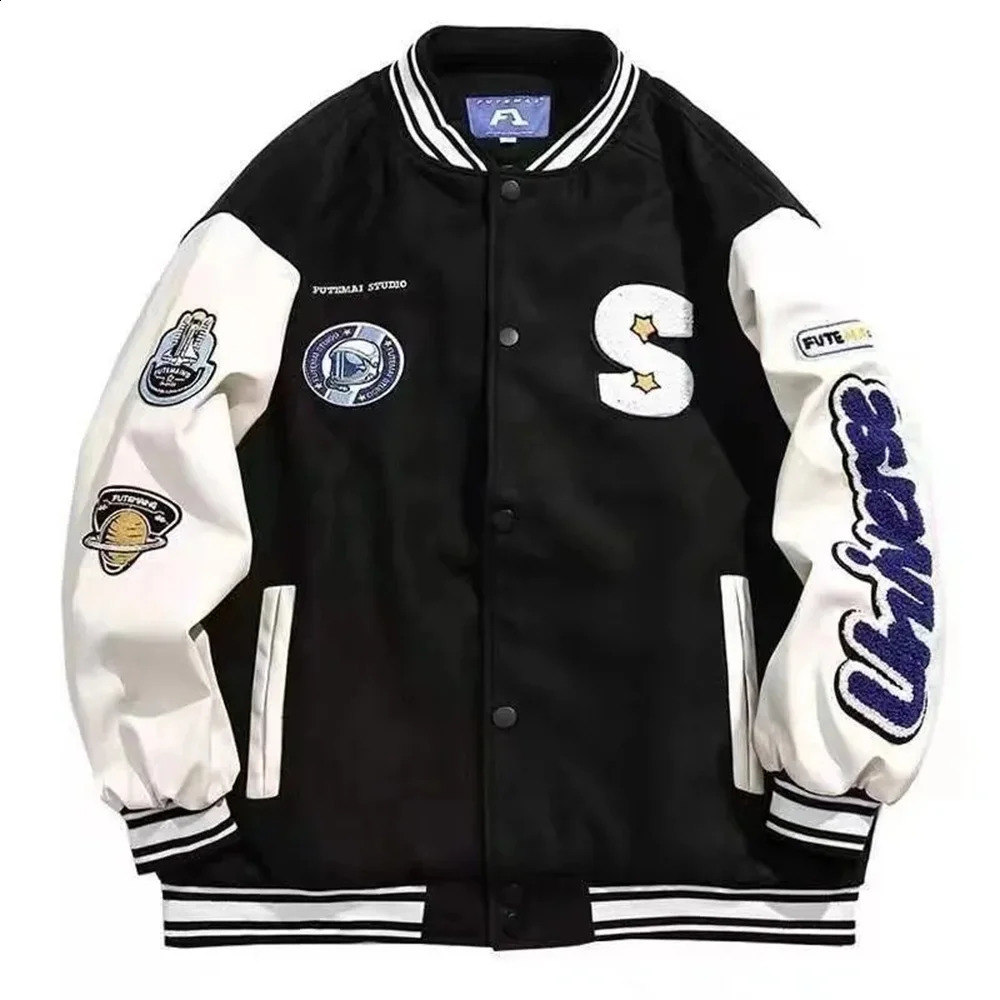Japan Korea casual printed baseball bomber jacket mens spring and autumn INS loose college Hong Kong style student 240904