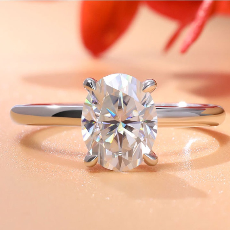 925 Sterling Silver Diamond Pass Test 1ct 2ct 3ct Moissanite Ring for Girls Women Fashion Ring Jewelry Anniversary Gift Bridal Ring