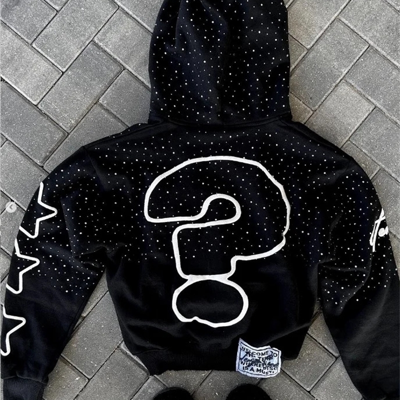 American Street Hip-hop Letter Print Zipper Hoodie Women High Street Retro Street Harajuku Fashion Trendy Loose Casual Y2K Tops 240906