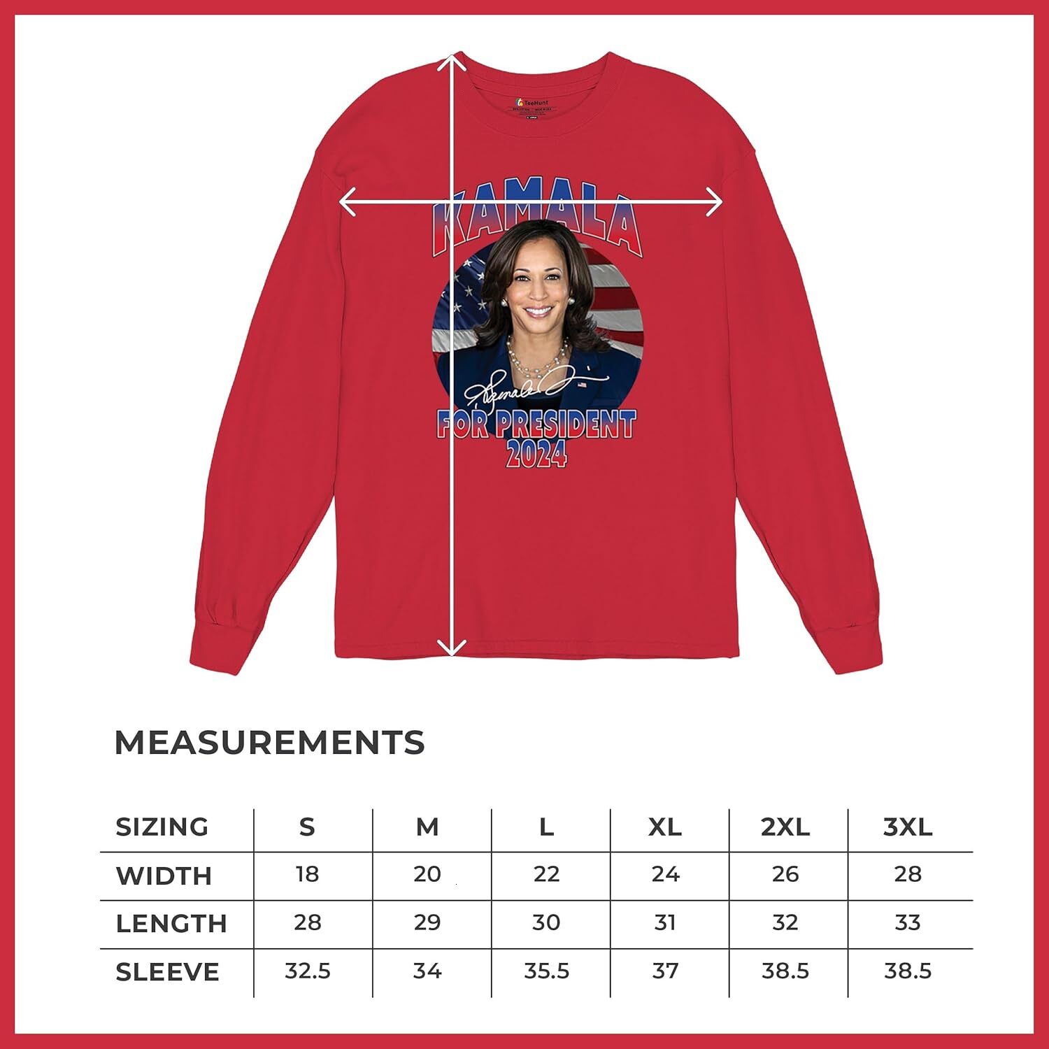 Long Sleeve Shirts for Men sweatshirt Kamala for President 2024 Madam President 47 Harris Speaking Vote Blue USA American Liberal Streetwear Casual to