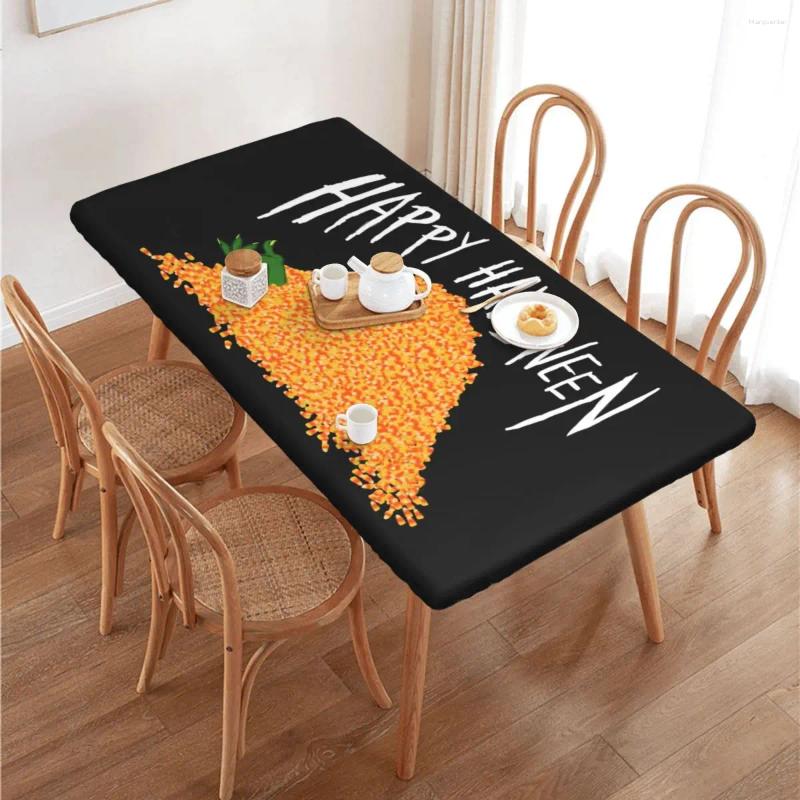 Table Cloth Custom Happy Halloween Candy Corn Crush Tablecloth Rectangular Oilproof Cover For Party 4FT