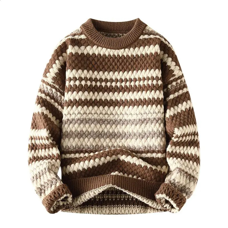 2023 Autumn Winter style Mens high quality Fashion Trend Sweater Casual wool pullovers Warm Sweaters men size M3XL 240904