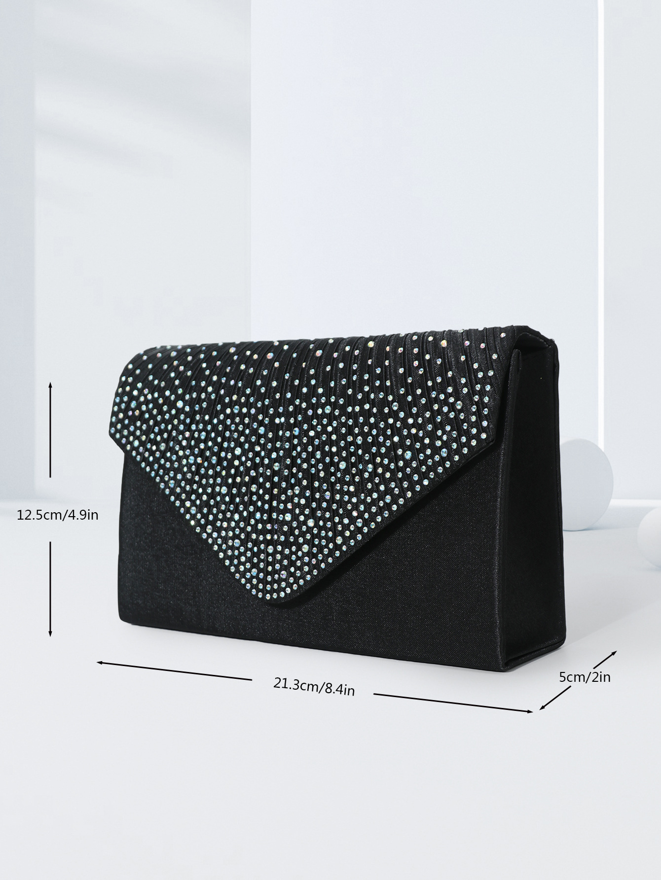 Women's One-shoulder Dinner Bag Graduation Party Wedding Dress Bag Fashion Party Bridesmaid Flip Flip Diamond Black clutch bag