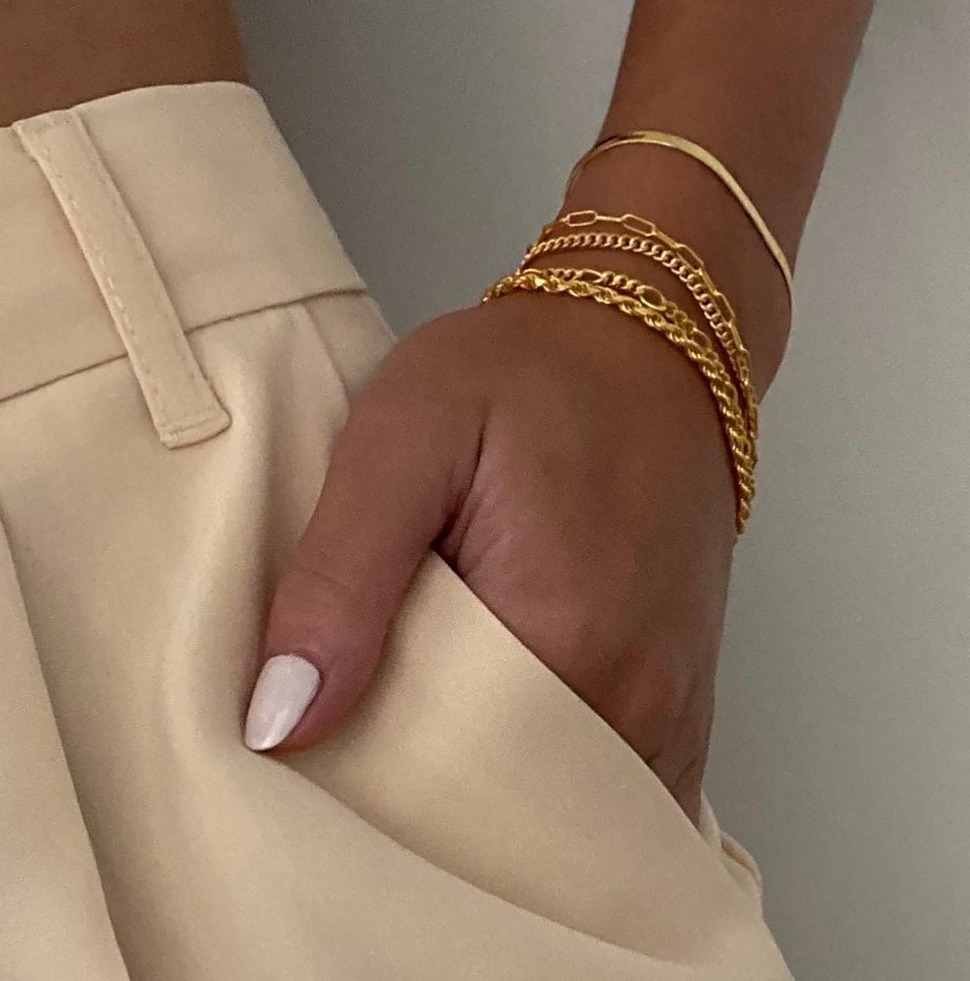 Fashioh Hip Hop Bracelet Gold Bracelets For Women Jewelry Sets For Women Trendy Thin Dainty Stackable Cuban Link Paperclip Chain Bracelet Wom