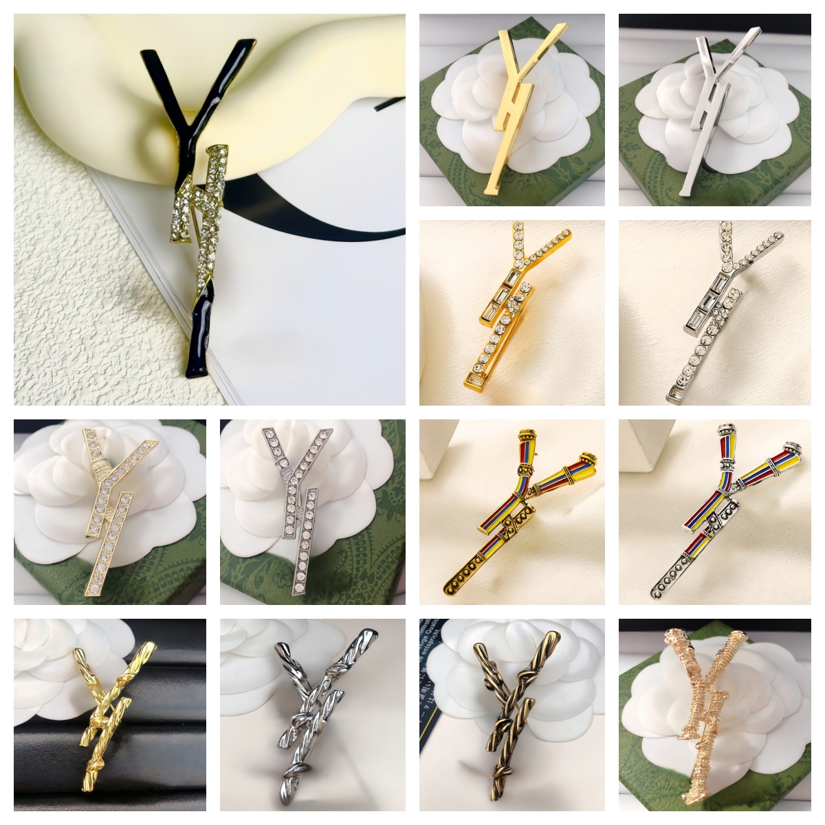 Women Men Designer Brand Letter Y Gold Plated Steel High Quality Jewelry Brooch Pin Marry Christmas Party Gift Accessorie