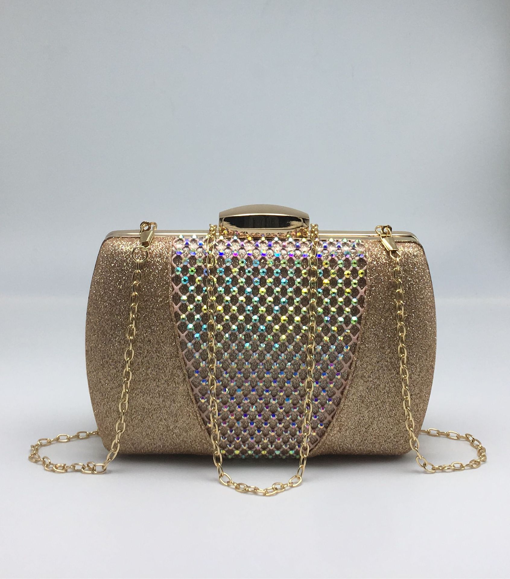 Ladies hand bag Flash glass diamond embellished dinner bag single shoulder crossbody makeup bag