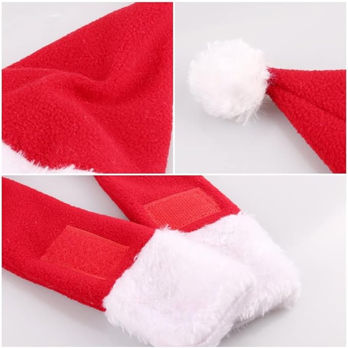 Cute Kitty Christmas Attire Bundle Includes Santa Cap and Soft Knit Scarf Accessories for Pets