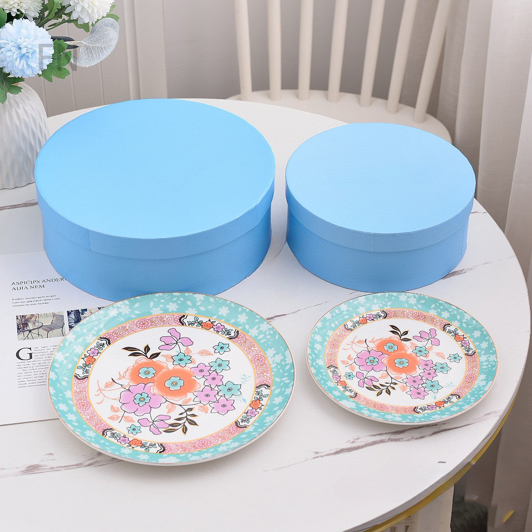 Designer Plates Tea Garden Four-Piece Sets Of Bone China Tableware 10-Inch Western Pastoral Style Housewarming Wedding