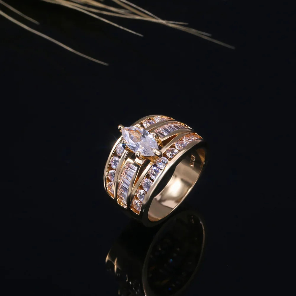 18K multi gold ring suitable for women natural 1-' diamond paired with diamond jewelry Anillos De Bizuteria Anillos Mujer gemstone ring box 24090