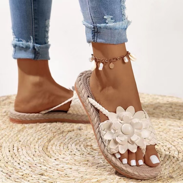 2024Women's shoes, new summer ral soft sole, large size women's beach sandals, one e outdoor slipper