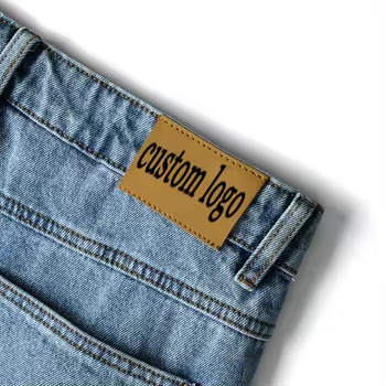 Wholesale Customized Men Zipper Fly Loose Fit 100%Cotton Denim Pants Baggy Jorts Skate Jeans Shorts