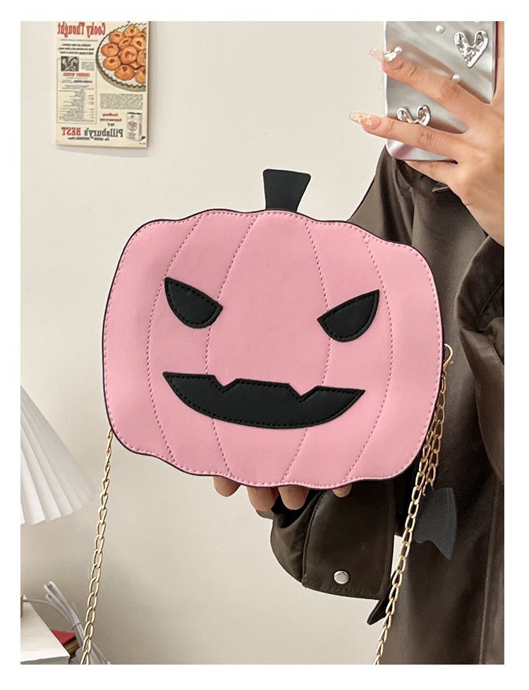 2025 Designer Pumpkin 3 Shaped Funny Crossbody Bag, Halloween Party Coin Purse, Trendy Ghost Chain Shoulder Bag , Purse,