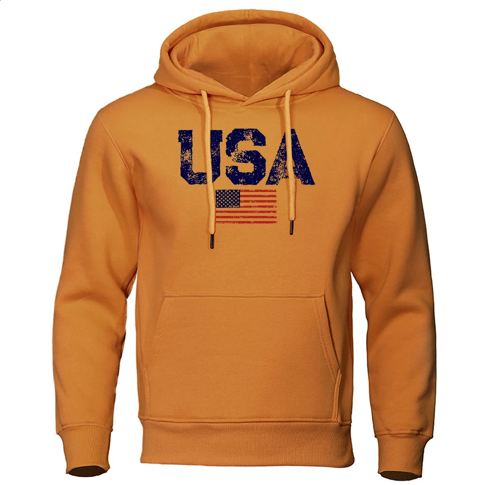 Usa Letters American Flag Stars And Stripes Hoodie Man Hip Hop SXxl Hoody High Quality Sweatshirt Fashion Casual Tracksuit 240908