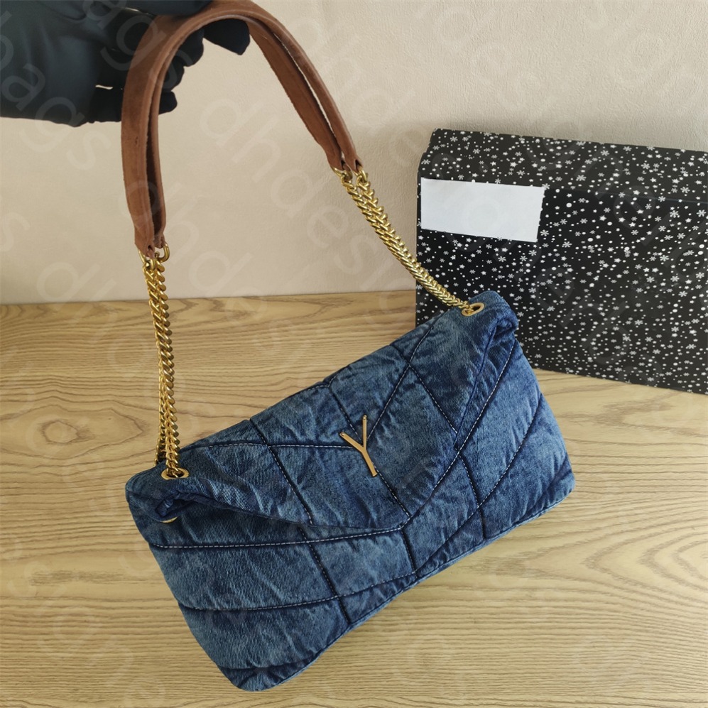 denim blue crossbody bags designer women bag jean purses designer woman handbag luxury designer shoulder cross body bag golden chain purse mini designer wallet 03