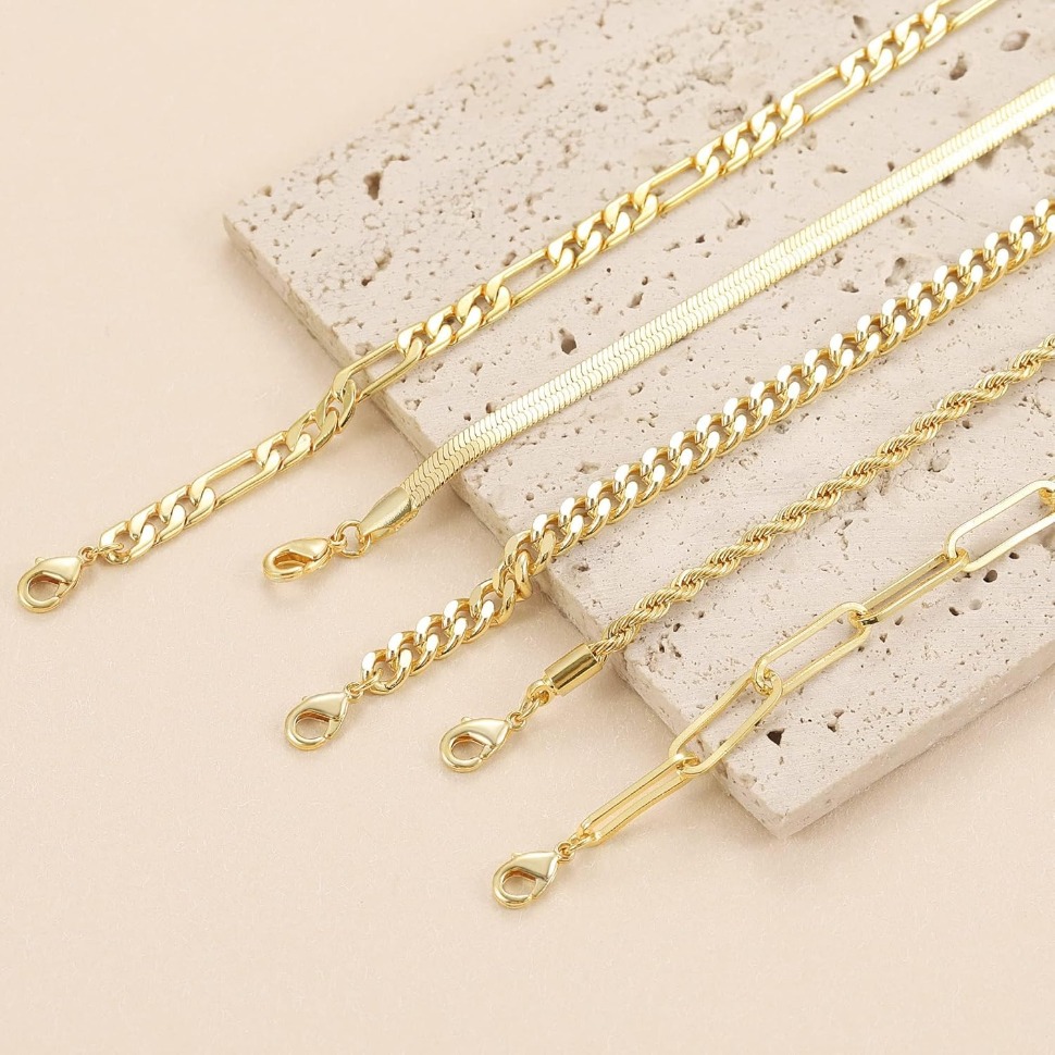 Fashioh Hip Hop Bracelet Gold Bracelets For Women Jewelry Sets For Women Trendy Thin Dainty Stackable Cuban Link Paperclip Chain Bracelet Wom