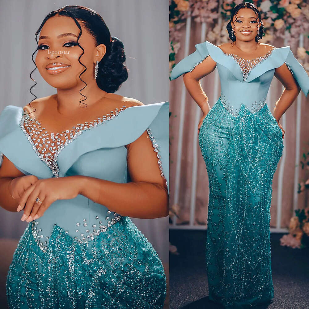 Plu Size 2024 Hunter Green Mermaid Prom Dre Lacefull Promdre Crytal Evening Formal Party Second Reception Birthday Engagement Gown Dree ZJ653 dre