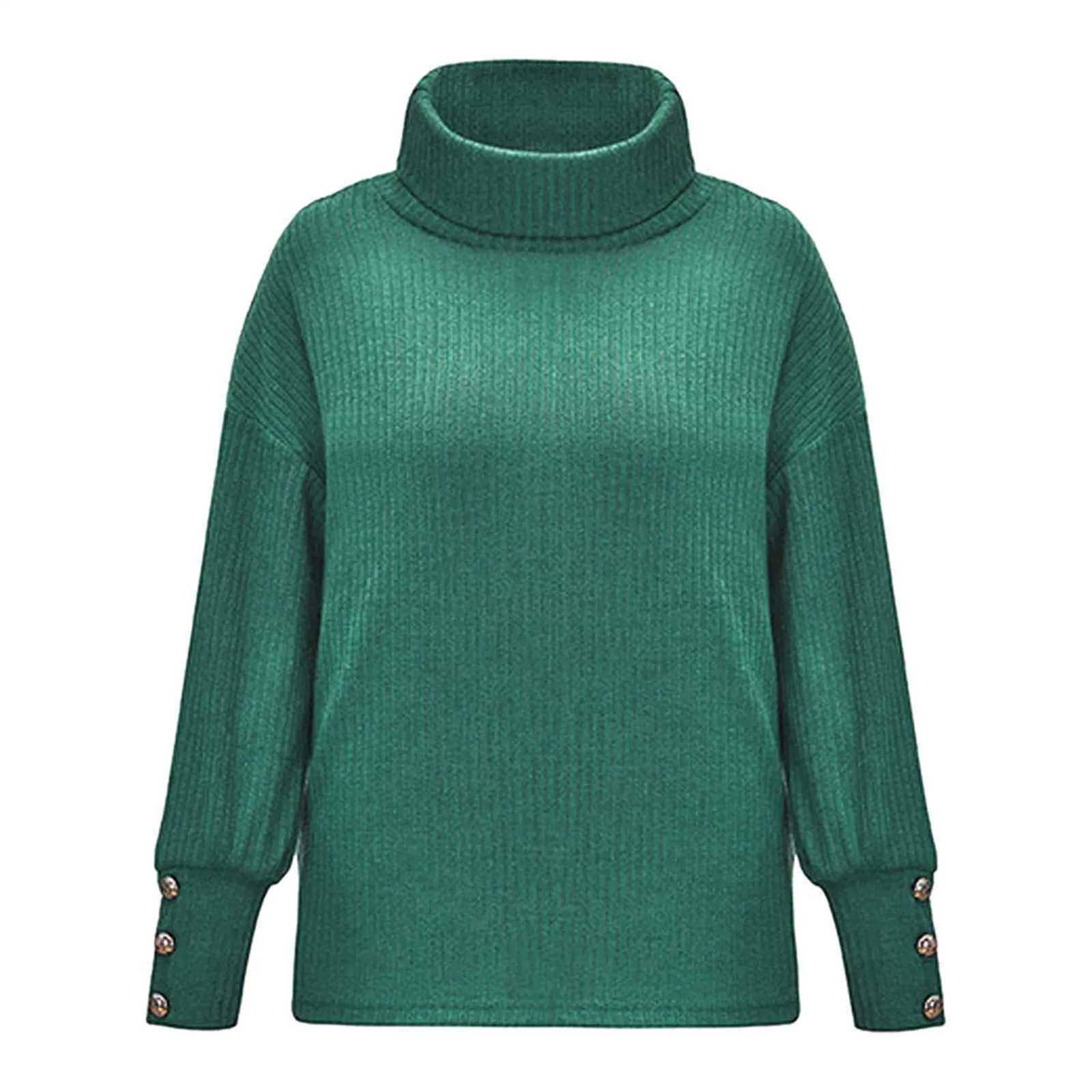 2024 Autumn Winter Women Solid Top Sweater Fashion Turtleneck Long Sleeve Casual Loose Elegant Female Holiday Tops Sweaters NewX240909