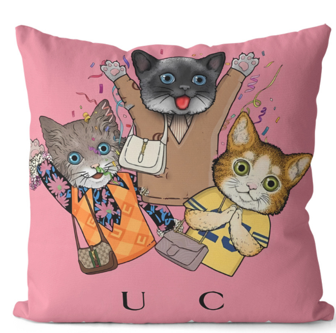 Fashion Cover Throw Pillow Letter Catroon Comfortable Pillows Covers Home Fabric Sofa Cushion Cushions 45-45cm