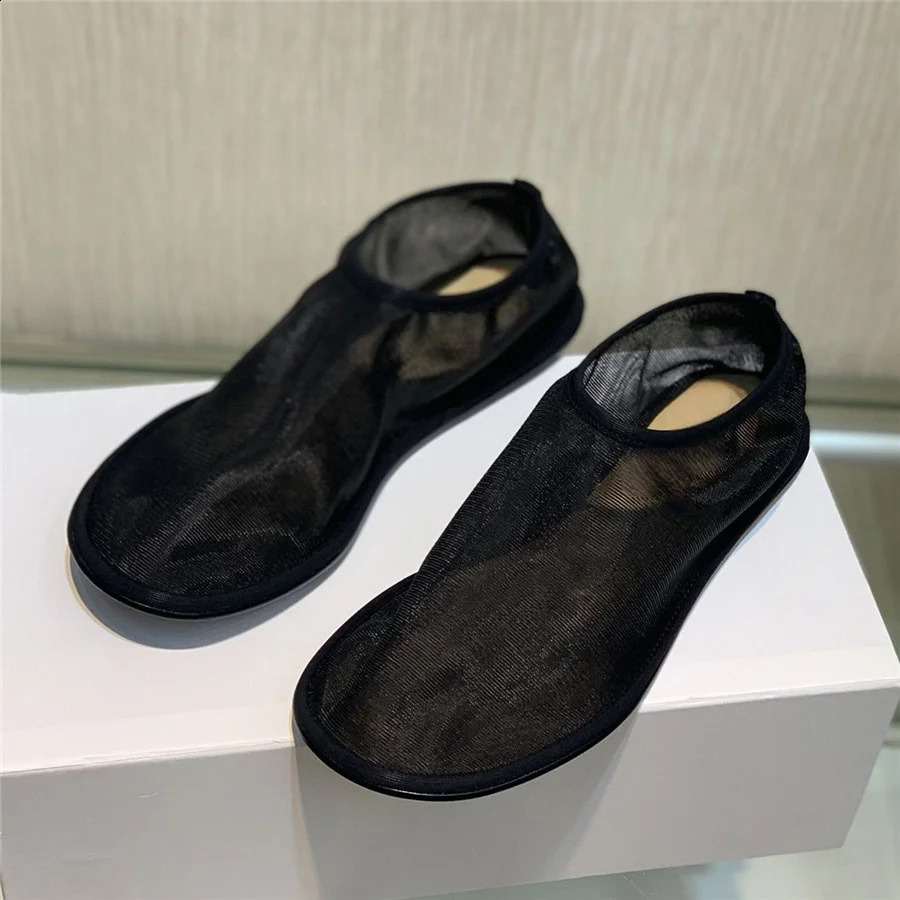 2024 Womens Lazy Loafers Mesh Ballet Apartment Spring and Summer Walking Flat Dance Shoes Womens Breathable Skating Espadrillles 240909