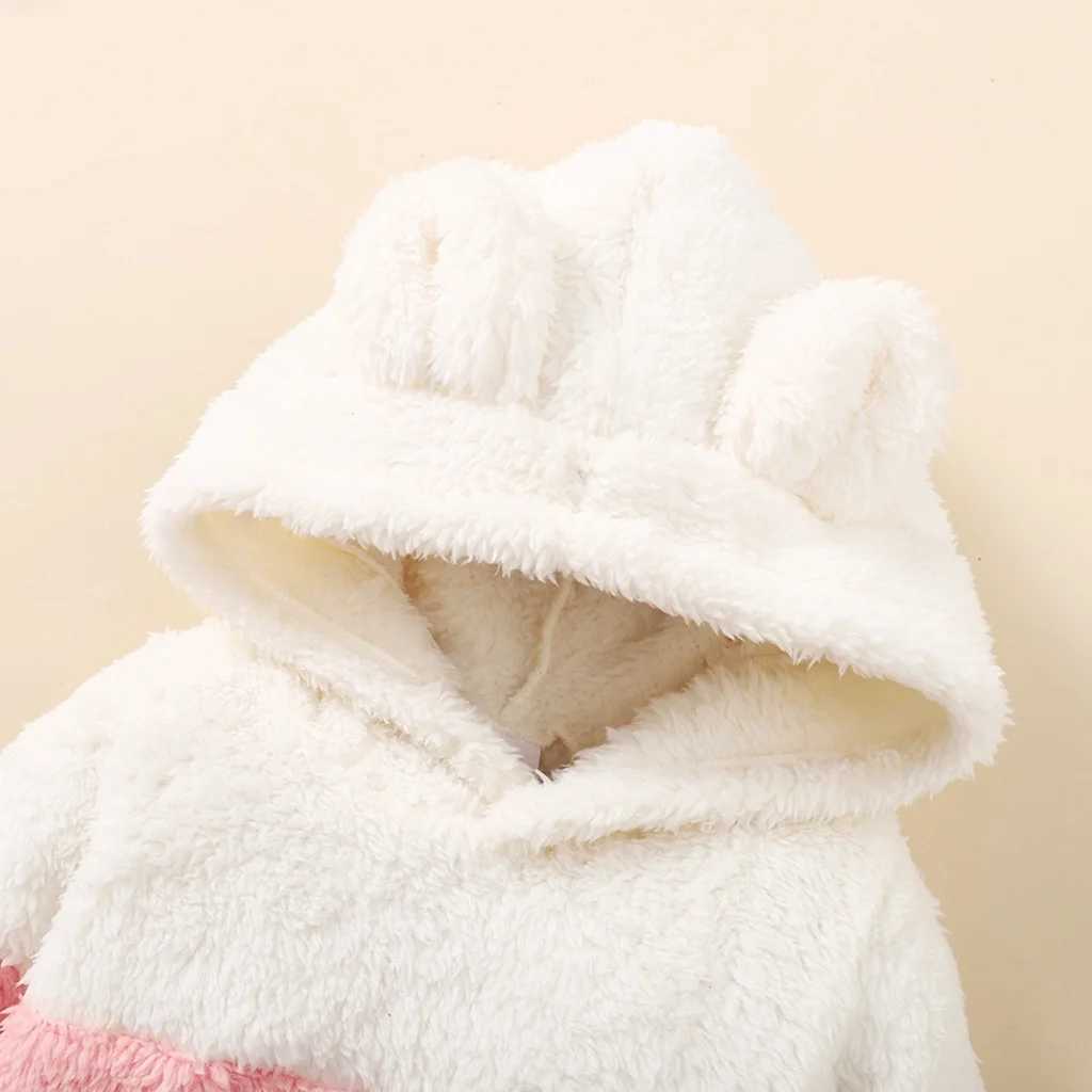 Clothing Sets 0-2 Years Newborn Baby Girl Fluff Hooded Clothes Set Long Sleeve Hoodie Top + Pant Autumn and Winter Warm Daily 2PCS Outfit H241126