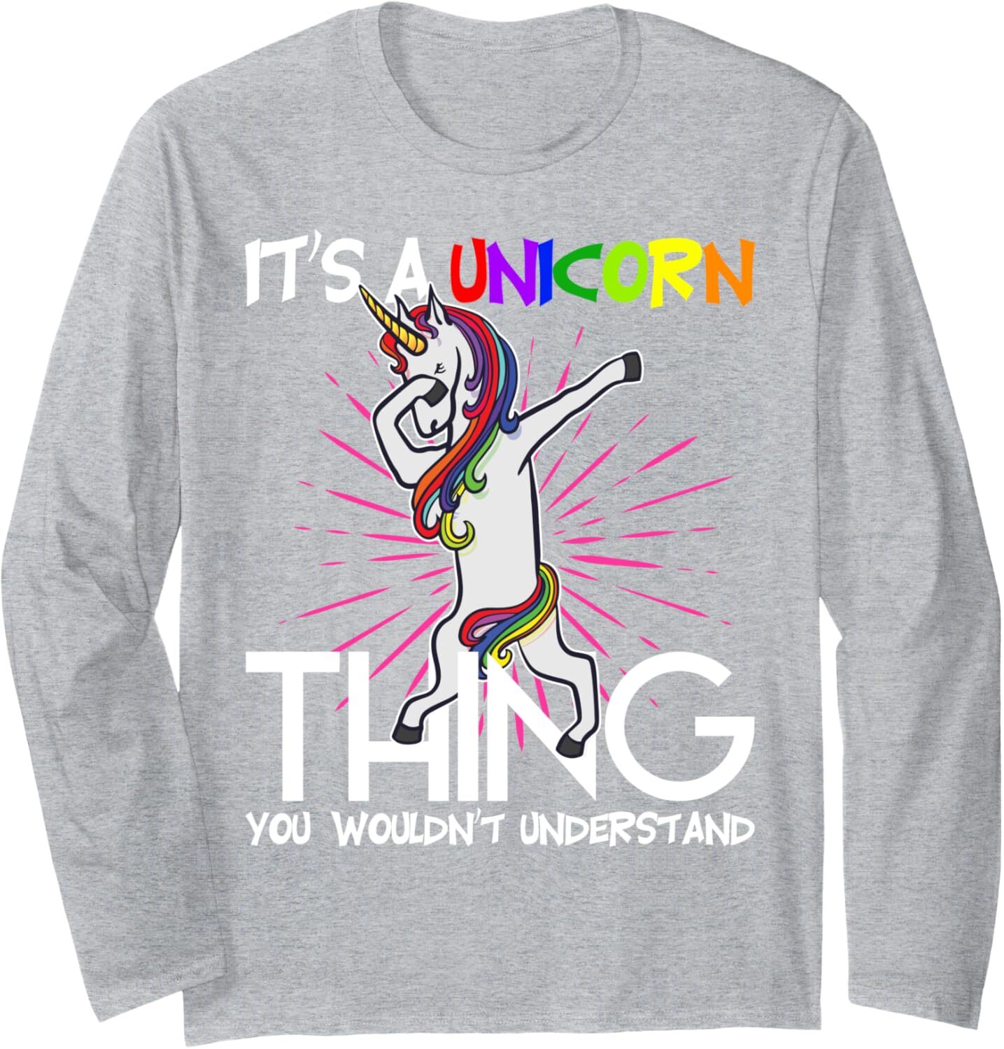Long Sleeve Shirts for Men sweatshirt A Unicorn Thing Funny Unicorn Dabbing Gift Long Sleeve Tee Streetwear Casual tops clothes