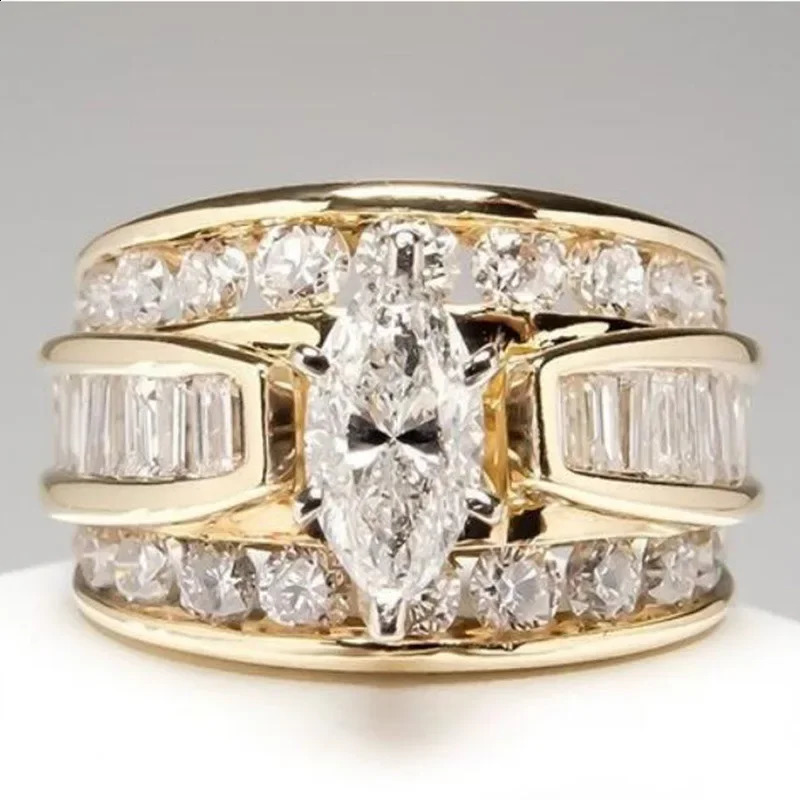 18K multi gold ring suitable for women natural 1-' diamond paired with diamond jewelry Anillos De Bizuteria Anillos Mujer gemstone ring box 24090