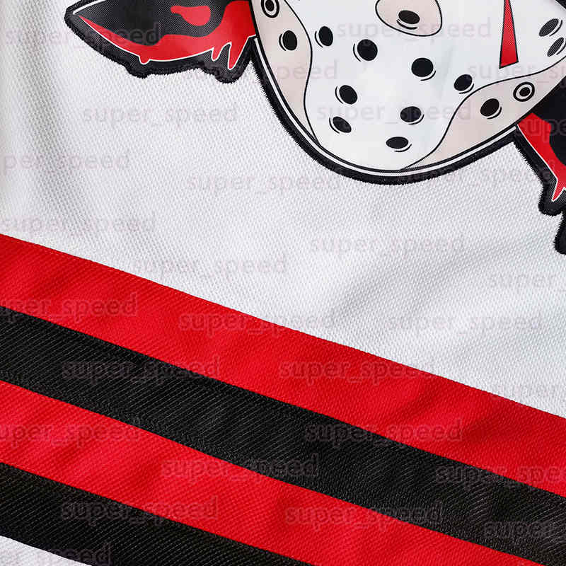Men 13 Jason Voorhees Ice Hockey Jersey 00 Clark Griswold Christmas Vacation Friday The 13th Movie Jerseys Halloween Horror Shirt Stitched White