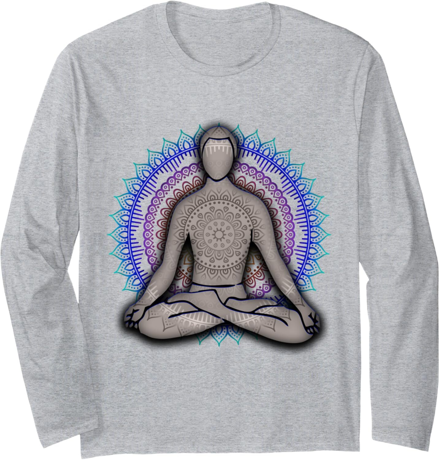 Long Sleeve Shirts for Men sweatshirt Yogis Meditation Cute Relaxing Cool Yoga Lover Gift Long Sleeve Tee Streetwear Casual tops clothes