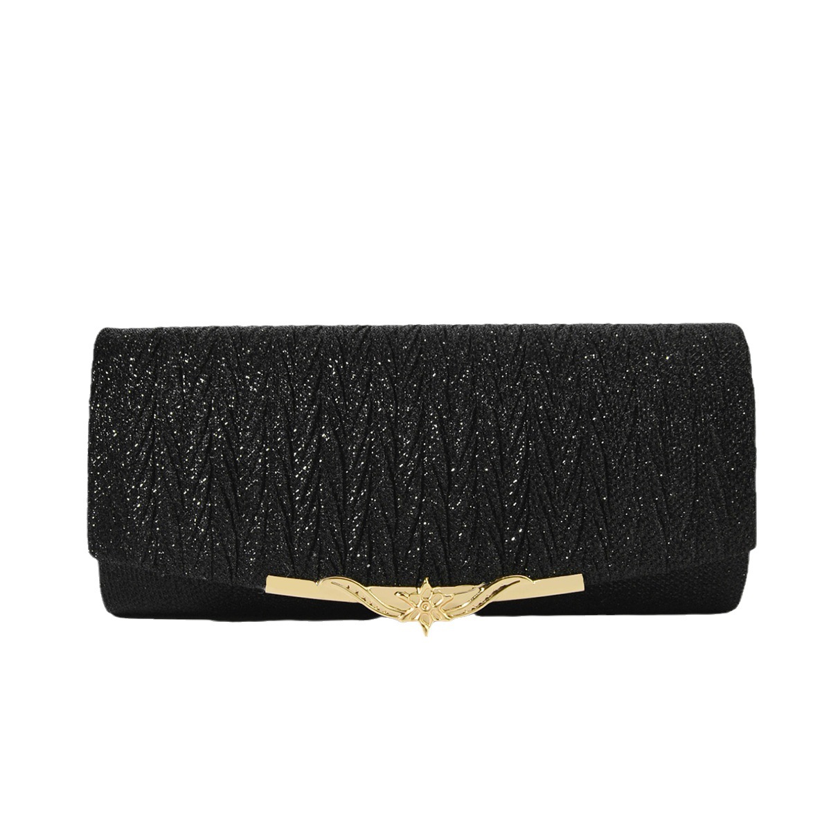 Clutch bag Clasp Single shoulder Crossbody Women's dinner bag Pleated rectangular dinner bag