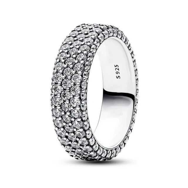 New 925 Sterling Silver Shining zircon Rings Stackable Heart Flower For Women Original Silver 925 Wedding Ring Jewelry GiftsXJ250514