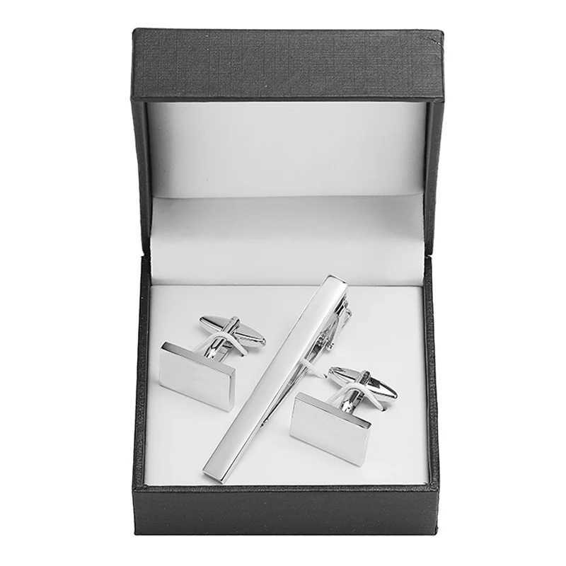 Classic Mens French Shirt Cufflinks Tie Clip Dring Laser Metal Cufflinks Button Clip Wedding Set with Bead Box Gift W250111