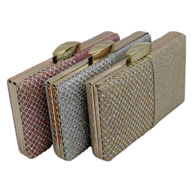 elegant womens mesh sequin dinner bag with diamondlike rhinestones perfect for special events