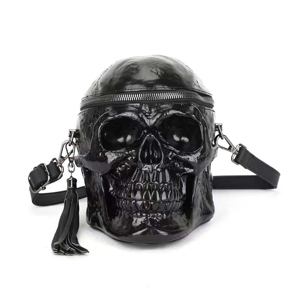 2025 Designer European American 3 and fashion casual personalized three-dimensional skull head single shoulder bag