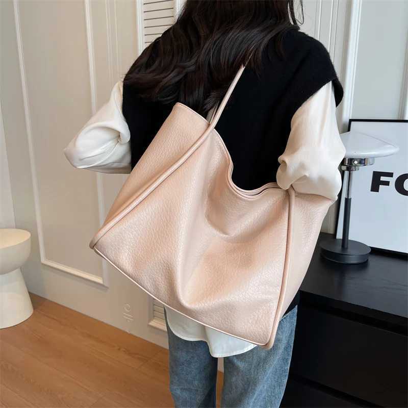 Large Totes Bag for Women 2024 New in Fashion Design Solid Color High Capacity Leather Shoulder Side Female Shopper Handbags 240909