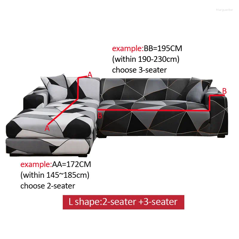 Chair Covers Square Lattice Printed Couch Cover Sofa Elastic Slipcovers For Pets Chaselong Protector L Shape Anti-dust hine Washable