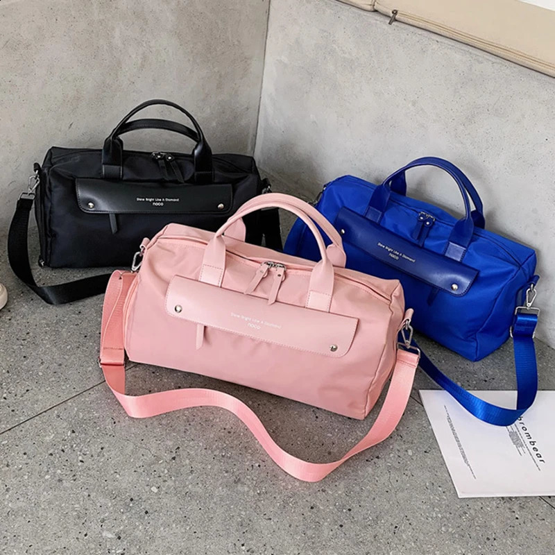 Fashion Pink Travel Sports Fitness Bag Womens Swimming Waterproof Wet Shoe Bag Yoga Luggage Bag Large Capacity Luggage Bag 240906