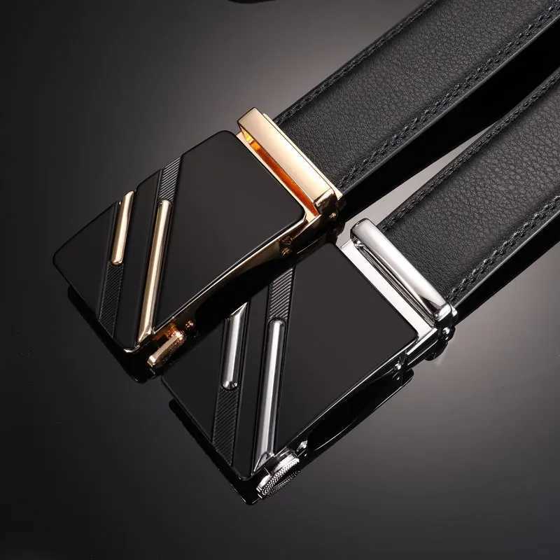New mens belt automatic buckle pants belt cowhide automatic buckle formal business mens belt with suit belt W251024