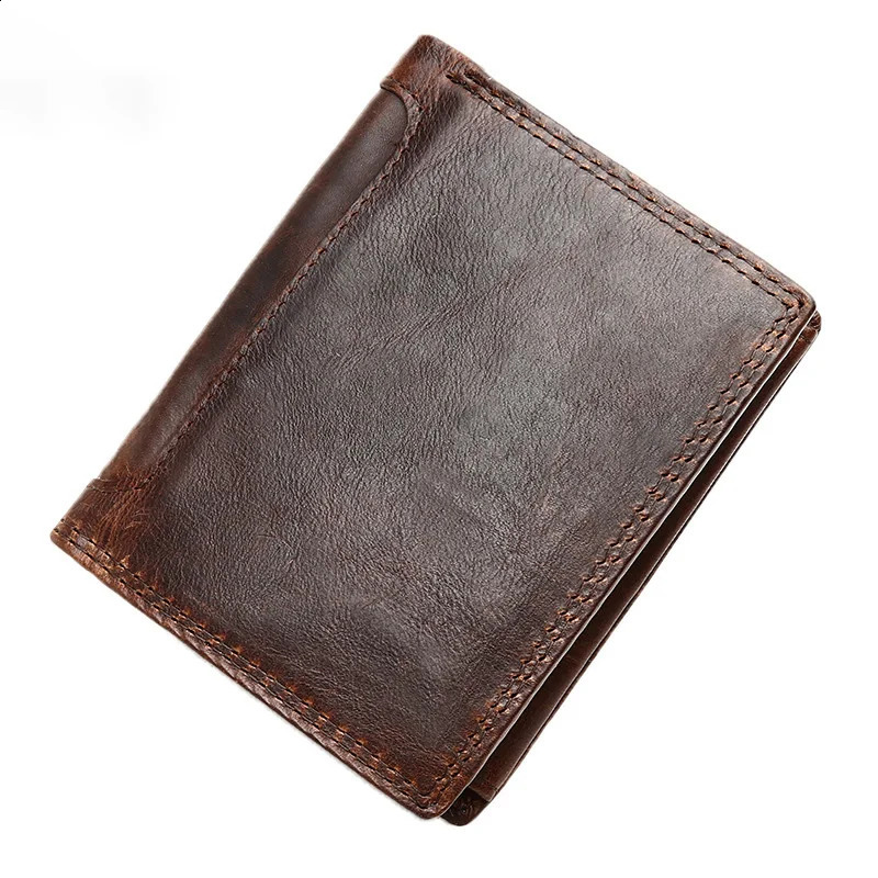Retro mens leather wallet mini wallet coin wallet currency credit card holder 240907