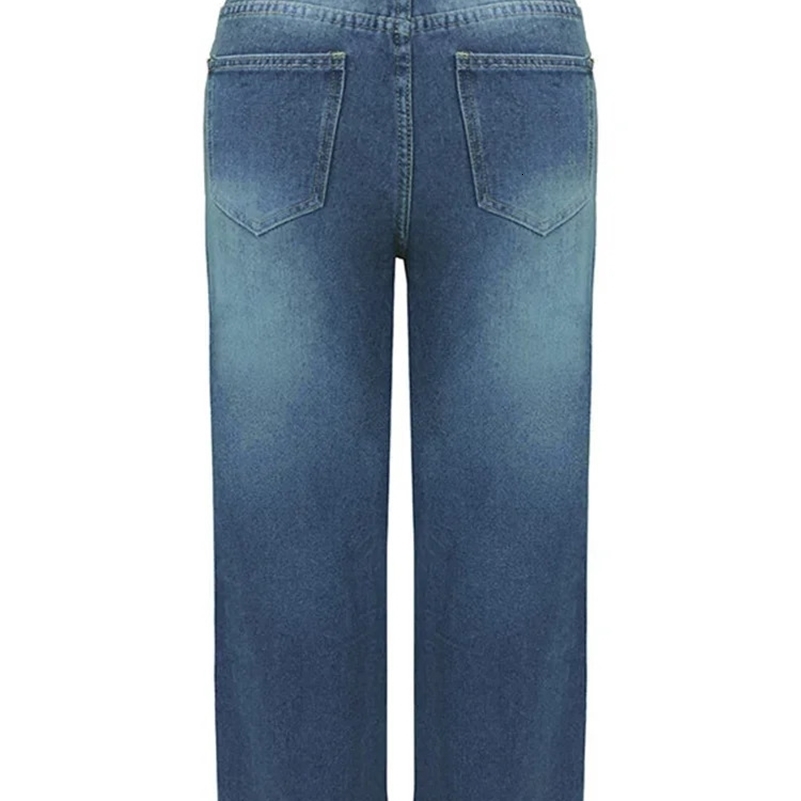 Vintage Spring Womens Fashion High Waist Y2k Womens Wide Leg Jeans Baggy Woman Denim Capris Pants Jean Mom Jeans Trousers 240821