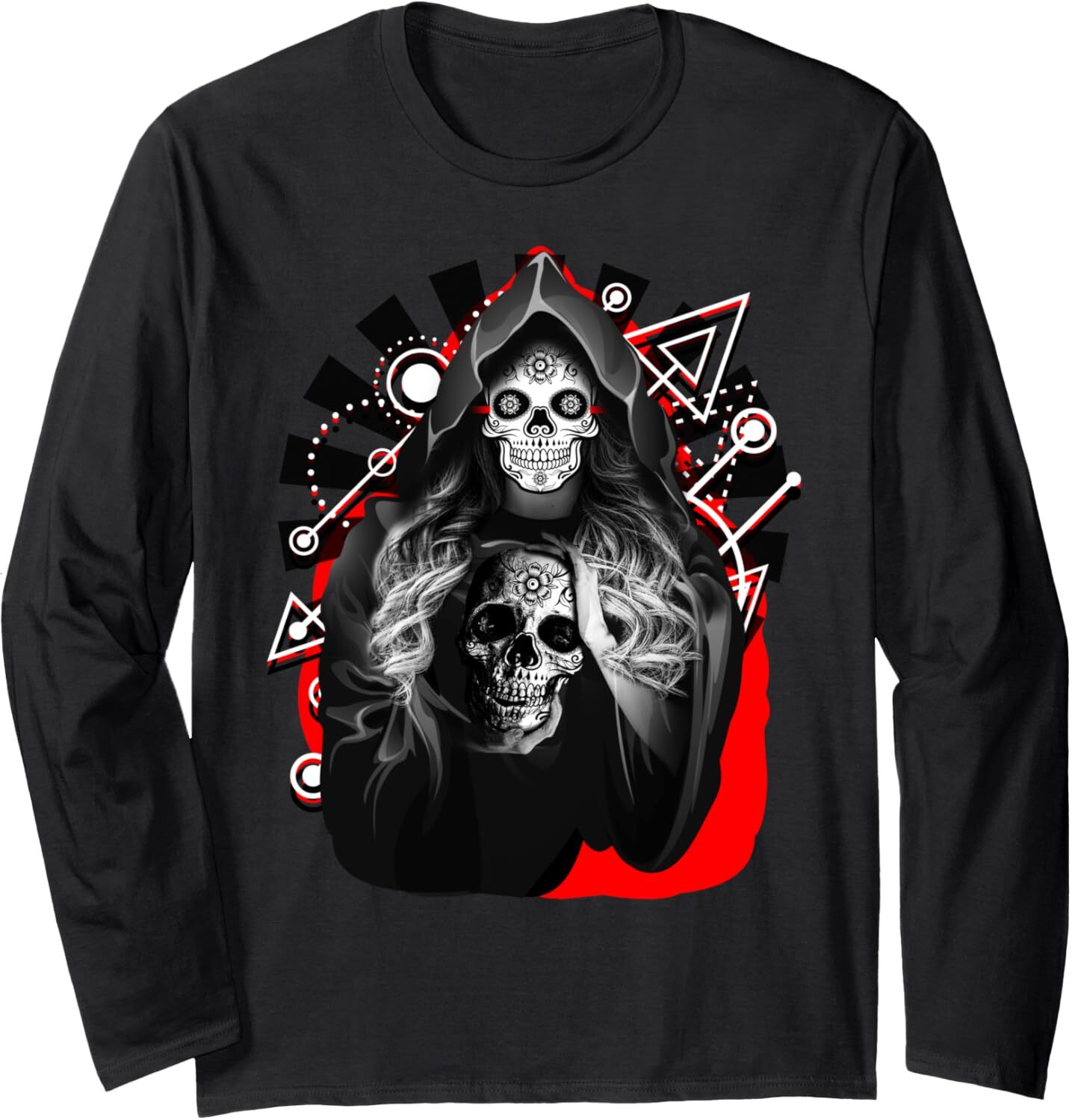 Long Sleeve Shirts for Men sweatshirt Couple Skull Dreadful Design Horror Halloween Gift Tee Streetwear Casual tops clothes