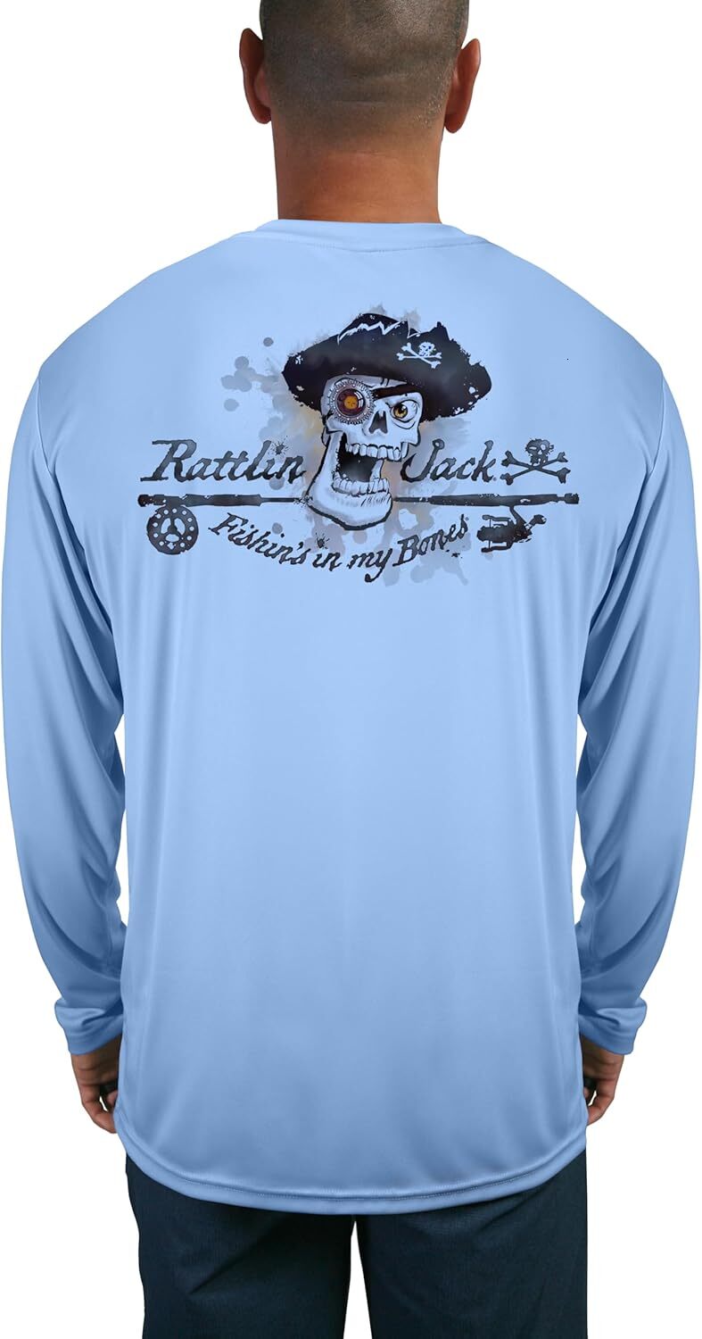 Long Sleeve Shirts for Men sweatshirt Long Sleeve Fishing Shirt Protection Skull Logo Tee Streetwear Casual tops clothes