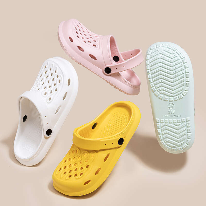 Thick Sandals Mens Women's Slippers Summer Outdoor Slippers Unisex Home Shoes Couple Flat Shoes EVA Soft Sole Flip-Flops Hollow 2A8