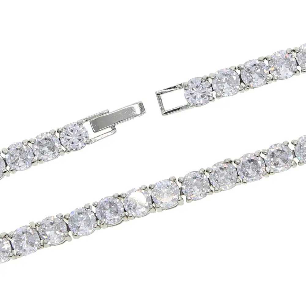 New 5A Cz Charm Anklet Iced Out Bling Rose Gold Silver Color 5mm Tennis Chain Anklet For Women Leg JewelryX240909