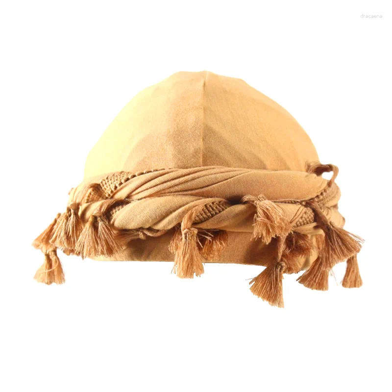 Berets Men Hat Punk Burr Trim Twisted Tail Fringe Cotton Bandana Hop Turban Hats Head Wrap Beanie Cap Solid Color Docker
