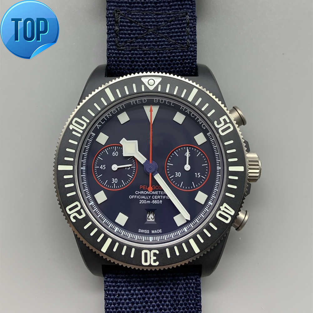 Pelagos M25807KN-0001 M+ Factory 1 1 SuperClone AAAAA 5A Quality 43mm Mens Watches Titanium Automatic Mechanical Chronograph 7750 Movement Gift Box