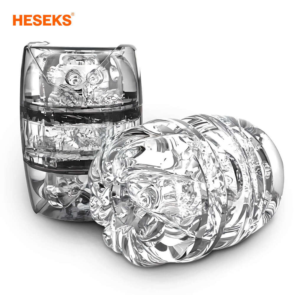 Double headed transparent Masturbation hines Realistic Vagina Real Pussy Blowjob Erotic Masturbators Cup Sex Toys for Men