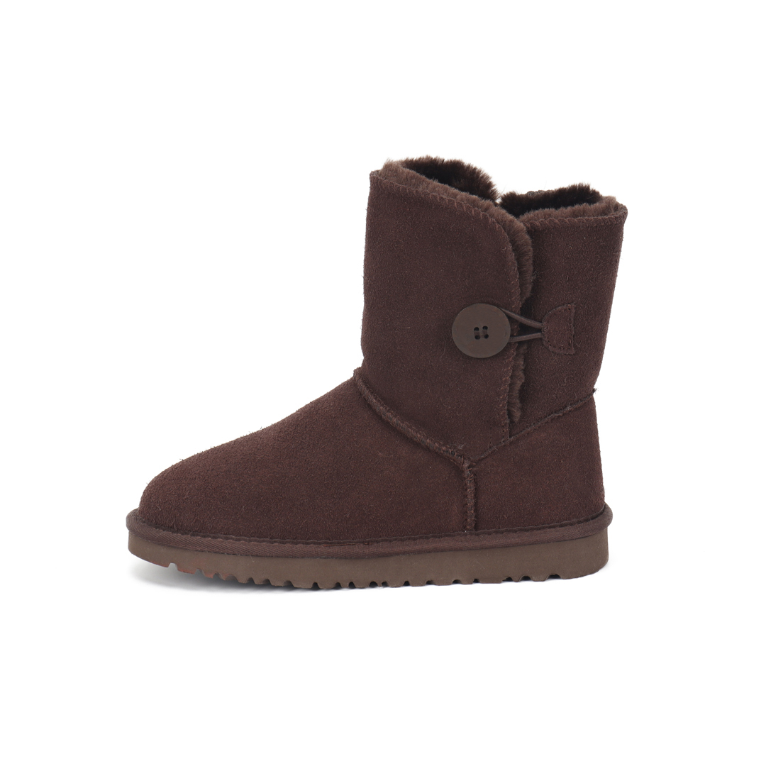 45Color ash Topquality Women's mini Luxury Snow Boots with fur Genuine leather girl snow boot ankle short bow mini fur Size 35-43