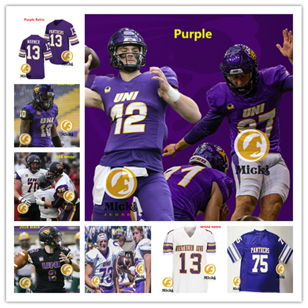 Northern Iowa Panthers Football Jersey 7 Dom Williams 9 Benny Sapp III 11 Cordarrius Bailey 18 Desmond Hutson 44 Peni Naulu Custom Stitched Northern Iowa Jerseys