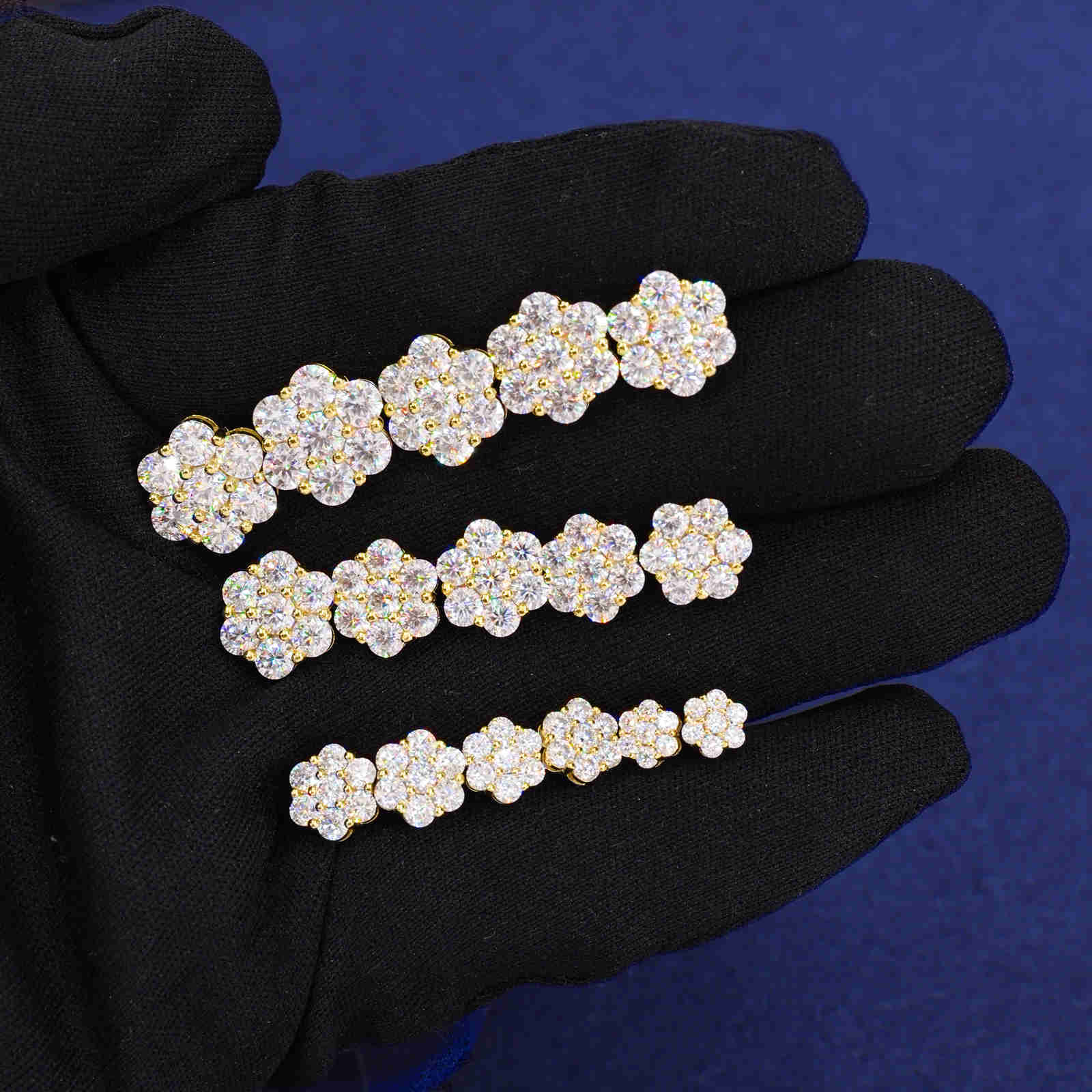 Bulk Wholesale Multi Size Cluster Moissanite wer Stud Earrings Sterg Sier VVS Dia Fine Jewelry Men Women