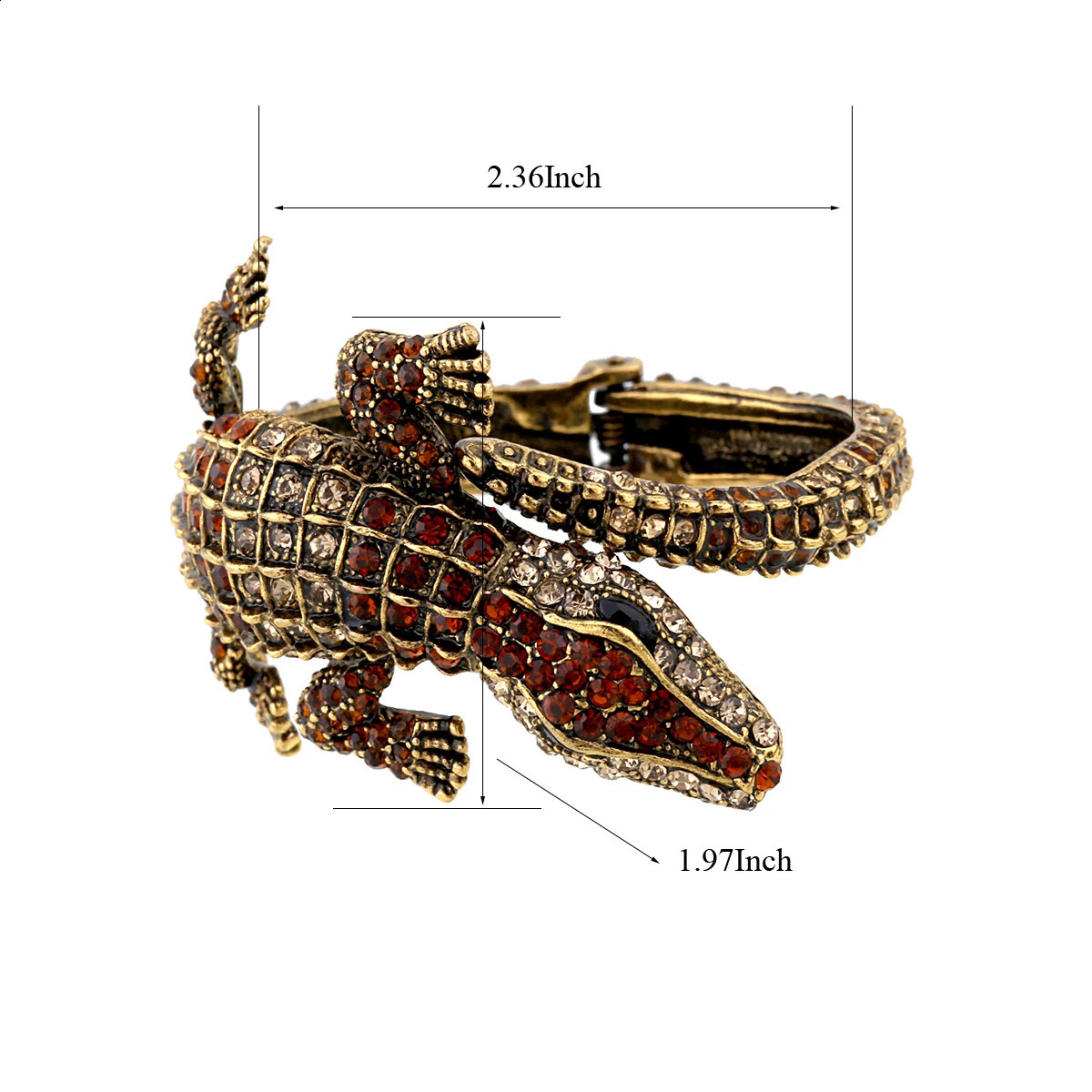 Fashion Animal Style Retro Bracelet Antique Gold Plated Full Rhinestone Cuff Bracelet Jewelry 4 Colors 240909